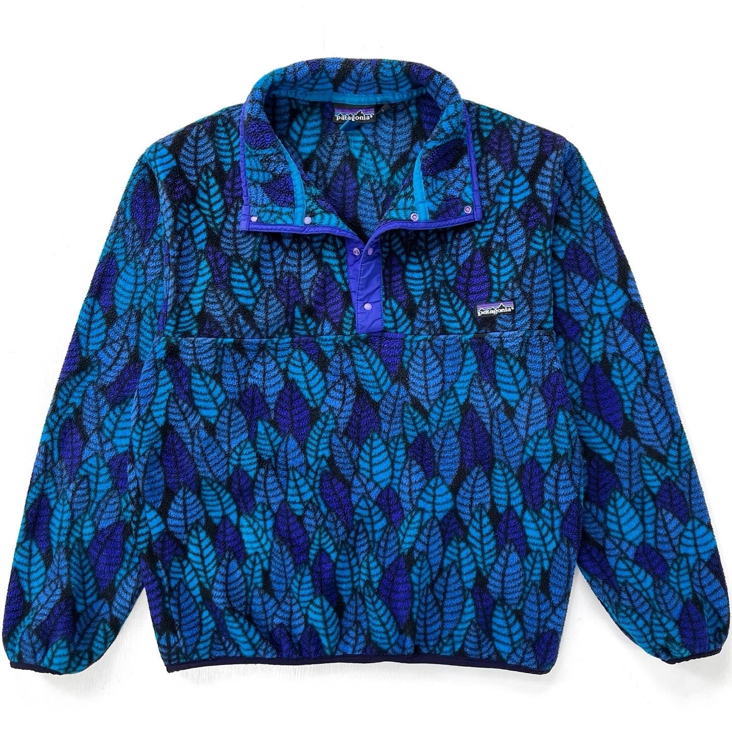 1992 Patagonia Printed Synchilla Snap-T, Spears: Sapphire (M)