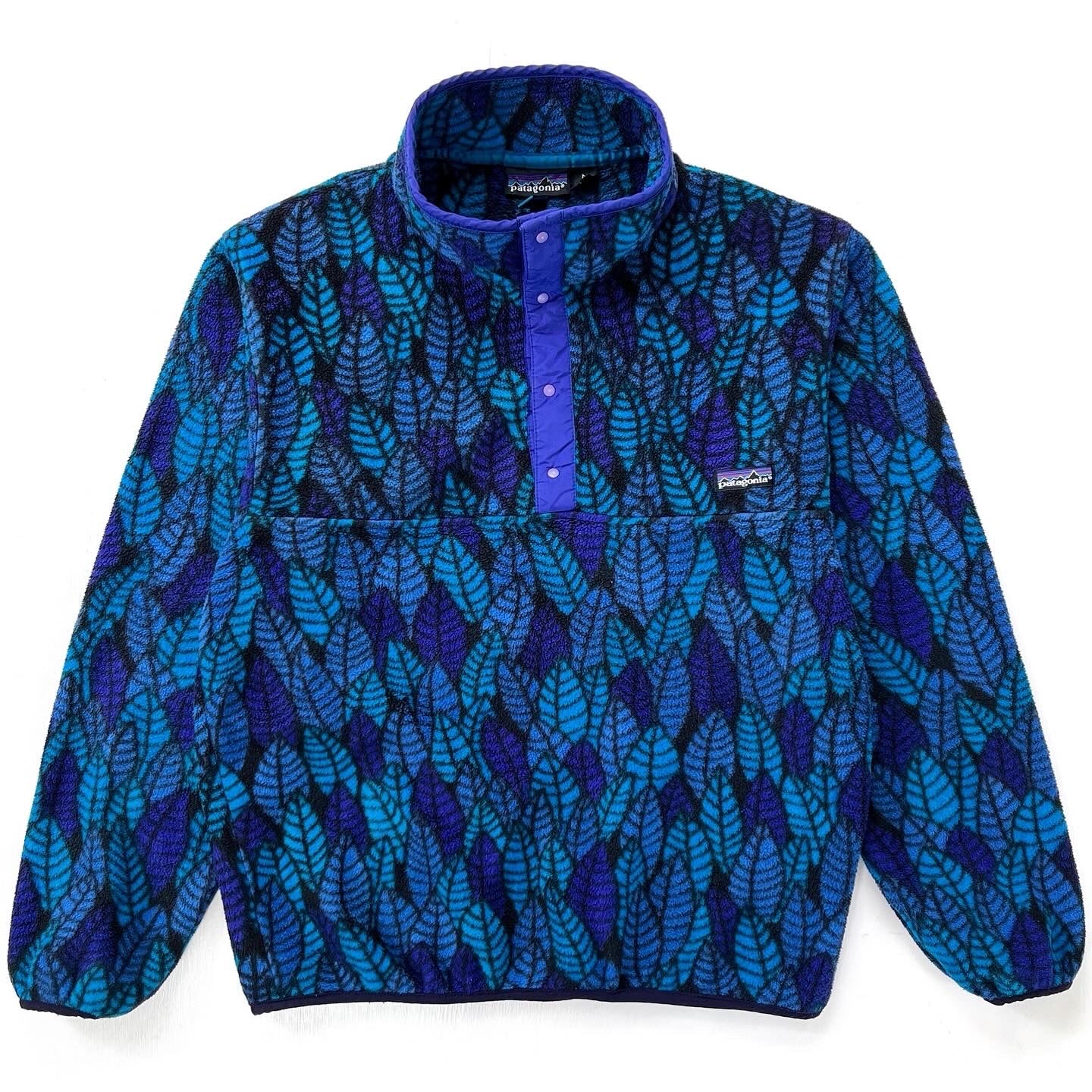 1992 Patagonia Printed Synchilla Snap-T, Spears: Sapphire (M)