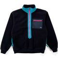 1988 Patagonia Heavy Synchilla Half-Zip Sweater, Black & Teal (M)