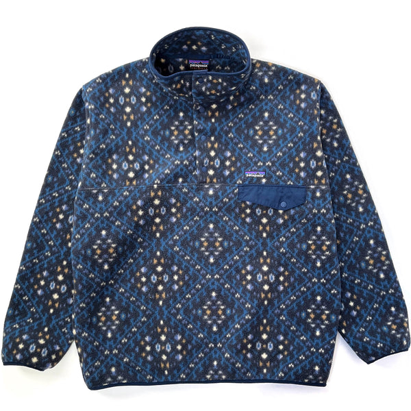 2018 Patagonia Printed Synchilla Snap-T Pullover, Howl: Stone Blue (L/XL)