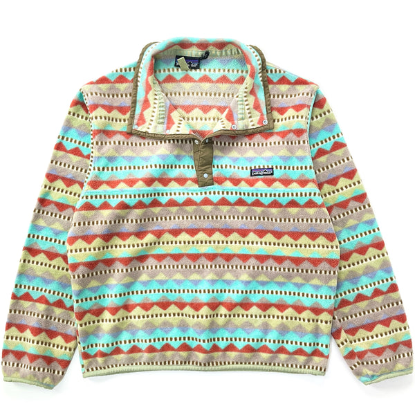 1991 Patagonia Made In The U.S.A. Printed Synchilla Snap-T Pullover, Diamonds (M)