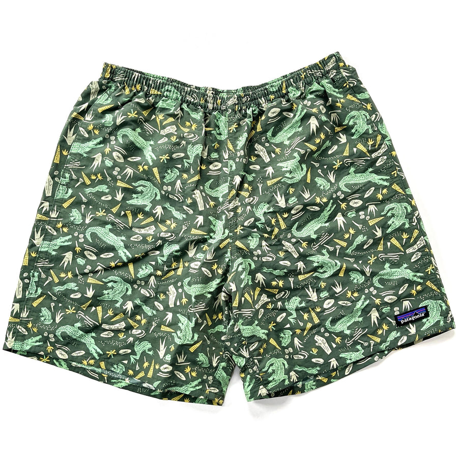 2020 Patagonia Mens 5” Printed Nylon Baggies Shorts, Alligators & Bullfrogs (M)