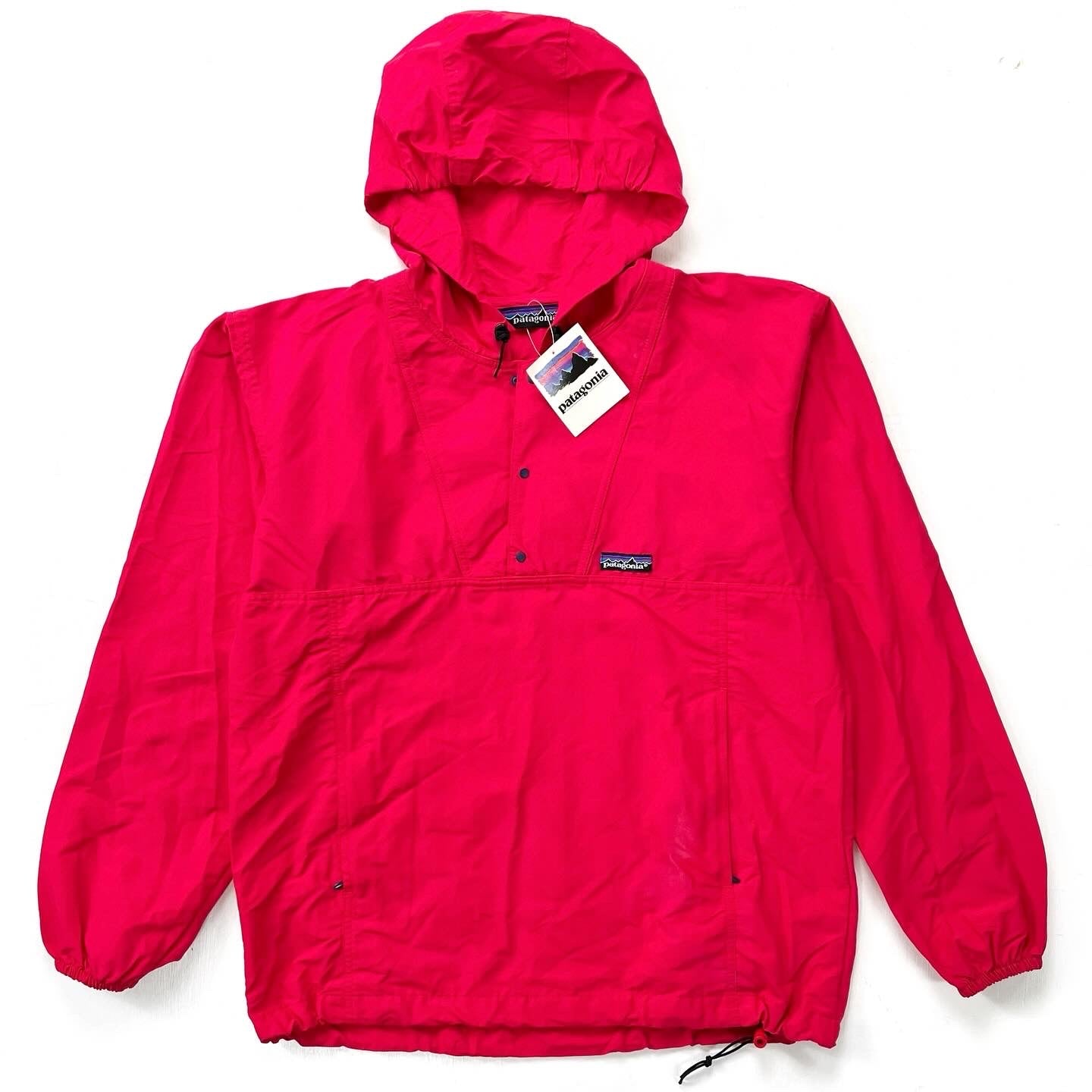 1987 Patagonia Deadstock Hooded Baggies Pullover, Red (M)
