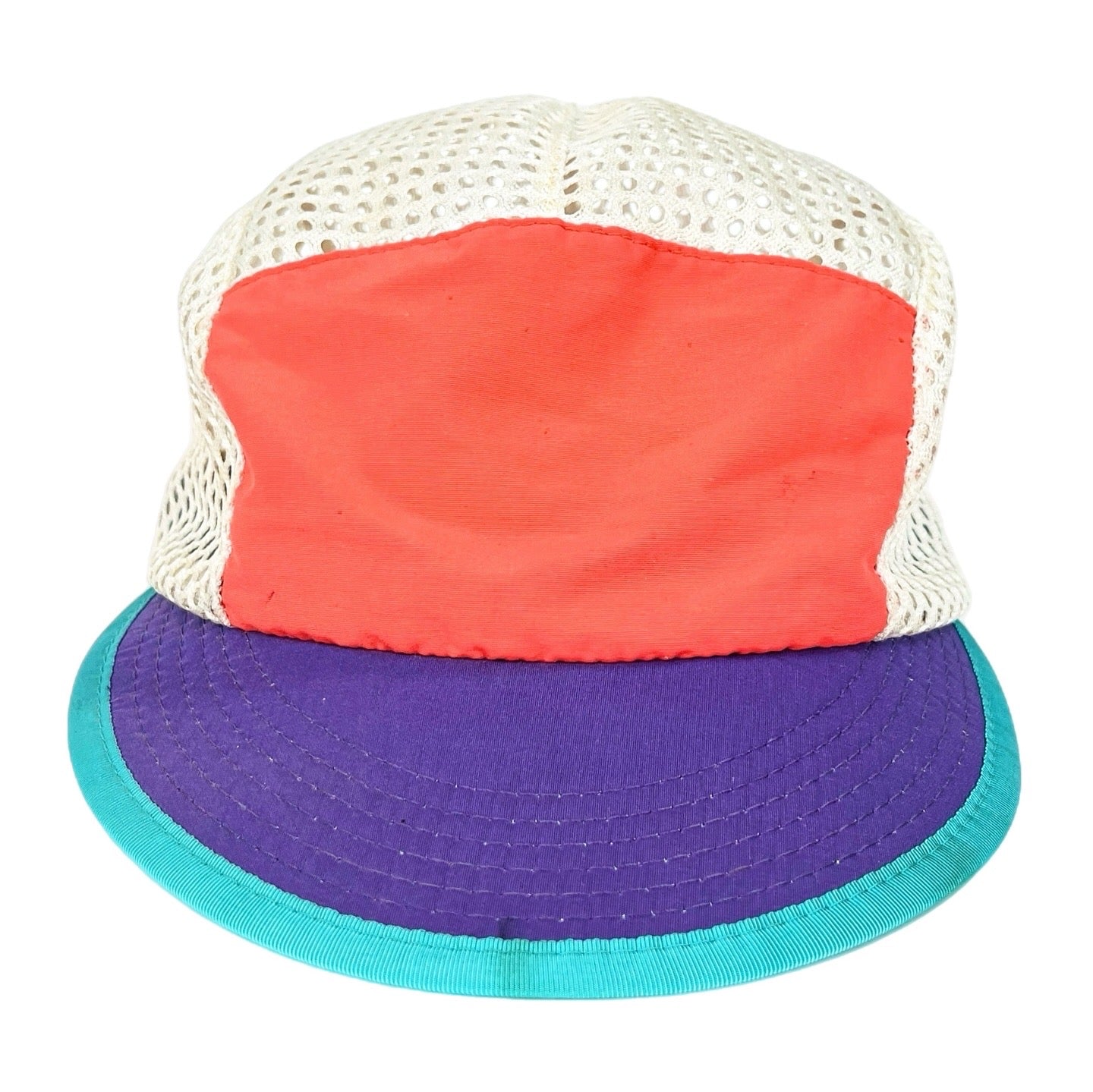 1990 Patagonia Made In The U.S.A. Vented Duckbill Cap, Orange & Purple (L)