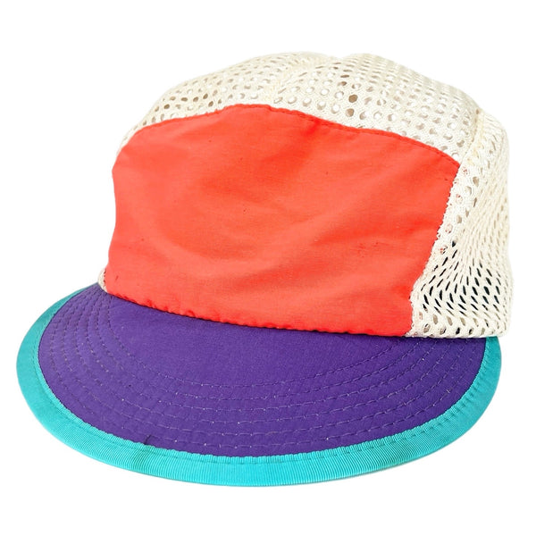 1990 Patagonia Made In The U.S.A. Vented Duckbill Cap, Orange & Purple (L)