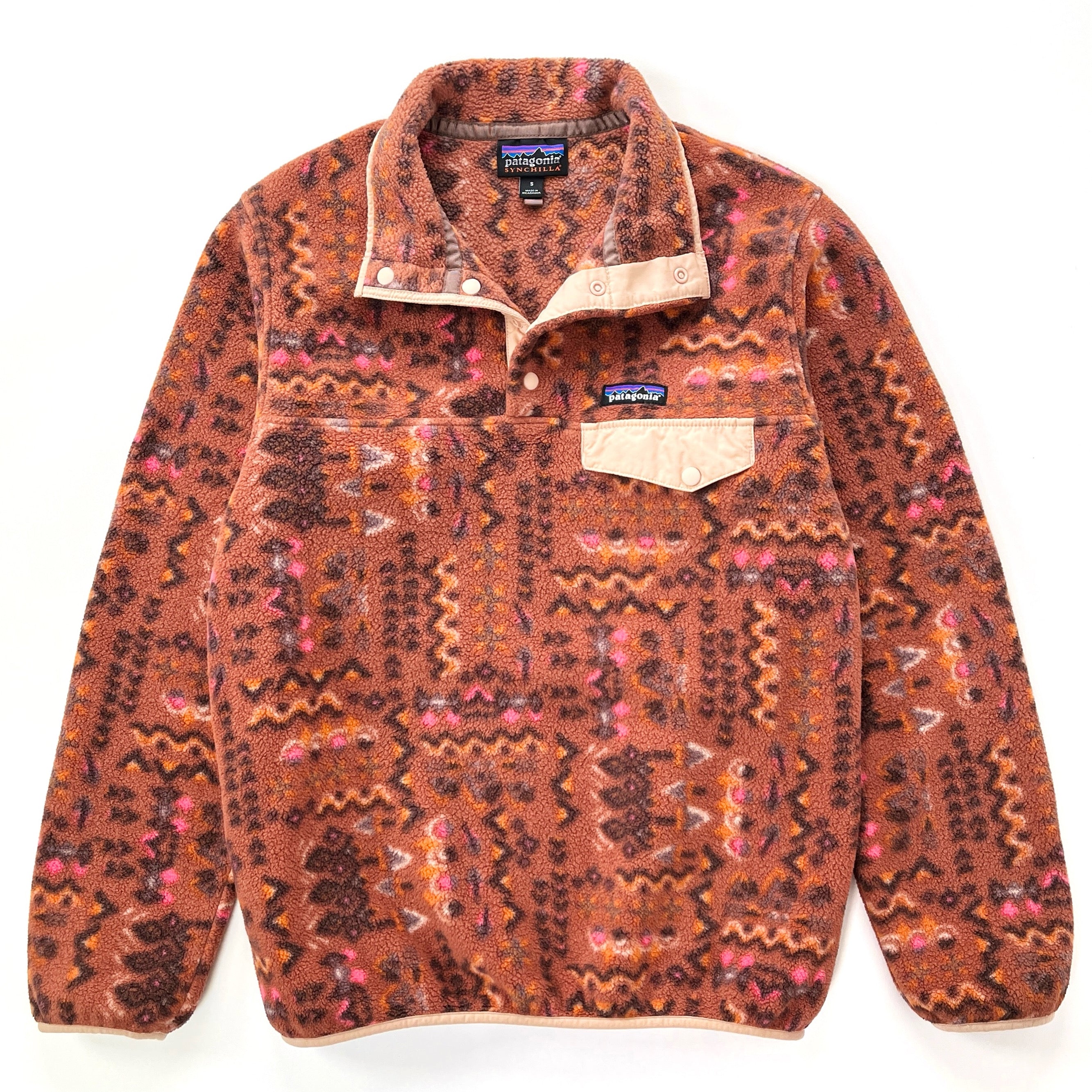 2022 Patagonia Womens Printed Synchilla Snap-T, Wandering Woods: Sisu (S)