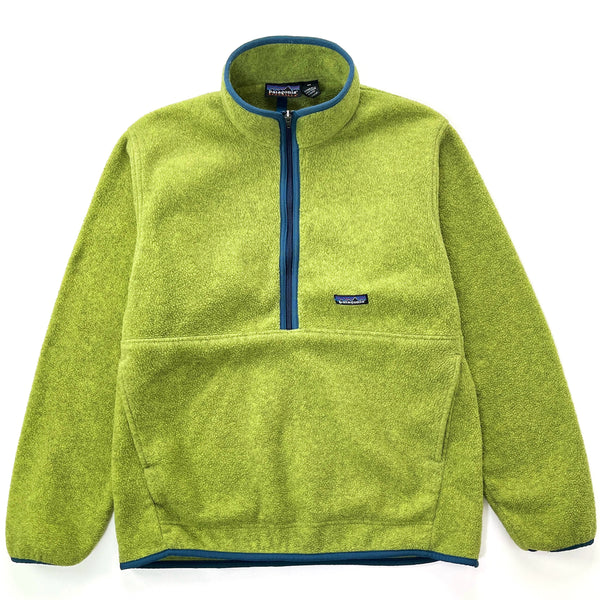 2000 Patagonia Synchilla Marsupial Pullover, Leaf Green & Tile Blue (M)