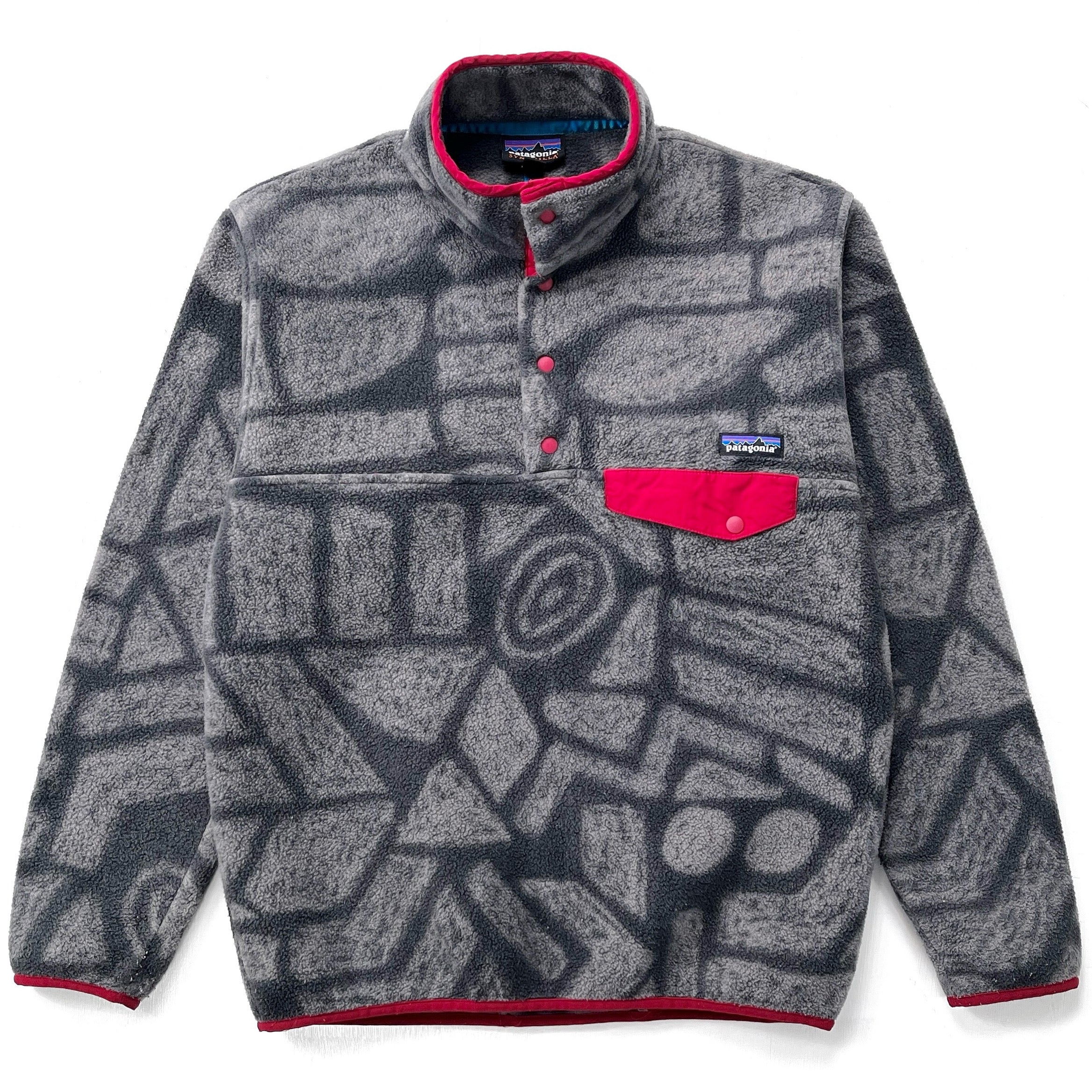 2015 Patagonia Printed Synchilla Snap-T, Shale: Forge Grey (M)