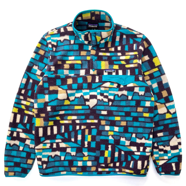 2023 Patagonia Printed Synchilla Snap-T, Fitz Roy Patchwork: Belay Blue (S)