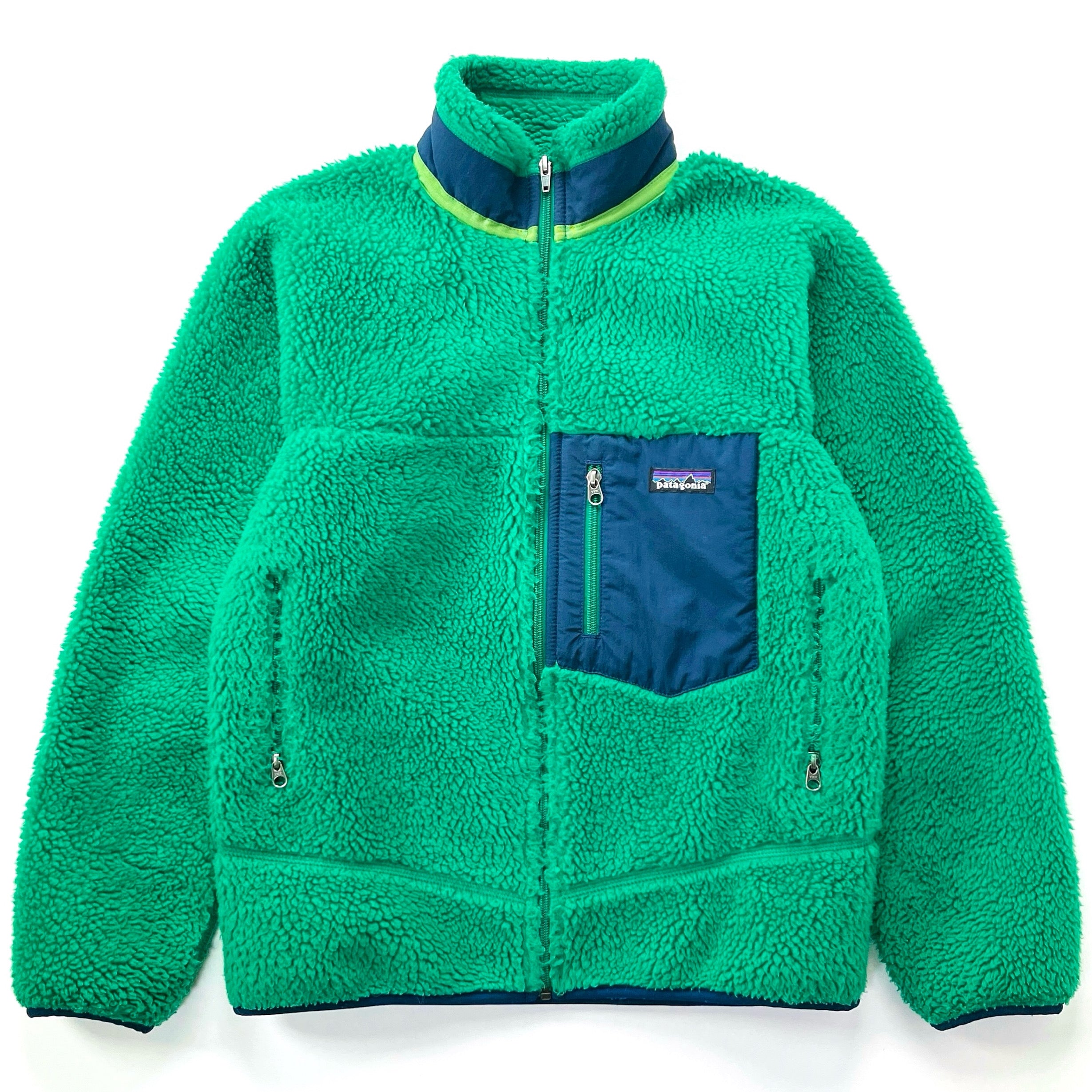 2011 Patagonia Classic Retro-X Fleece Jacket, Ginkgo Green & Classic Navy (XS)