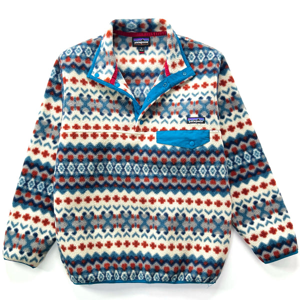 2015 Patagonia Printed Synchilla Snap-T Pullover, Cliff: Underwater Blue (S)