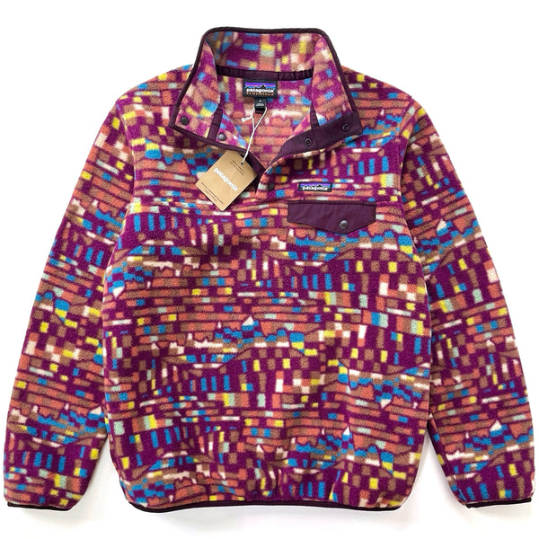 2023 Patagonia Womens Printed Synchilla Snap-T, Fitz Roy Patchwork: Plum (S)