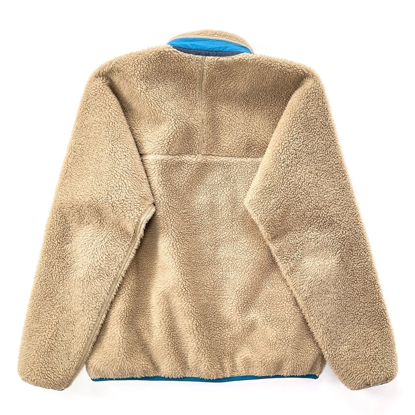 2015 Patagonia Classic Retro-X Fleece Jacket, Ash Tan & Light Blue (S)