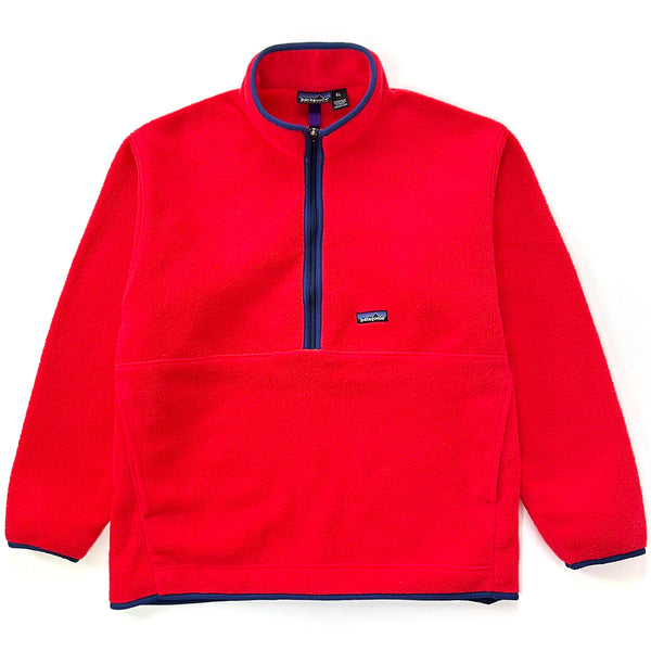 1998 Patagonia Synchilla Marsupial Pullover, French Red & Navy (XL)