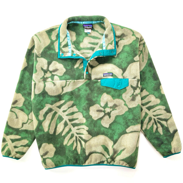 2015 Patagonia Printed Synchilla Snap-T, Spice Garden: Camp Green (L/XL)