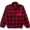 2014 Patagonia Printed Synchilla Snap-T, Fuzzy Plaid: Wax Red (M)
