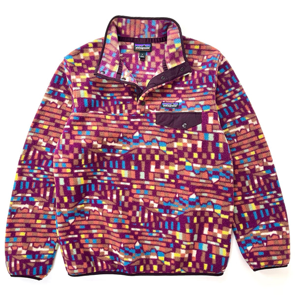 2023 Patagonia Womens Printed Synchilla Snap-T, Fitz Roy Patchwork: Plum (M)