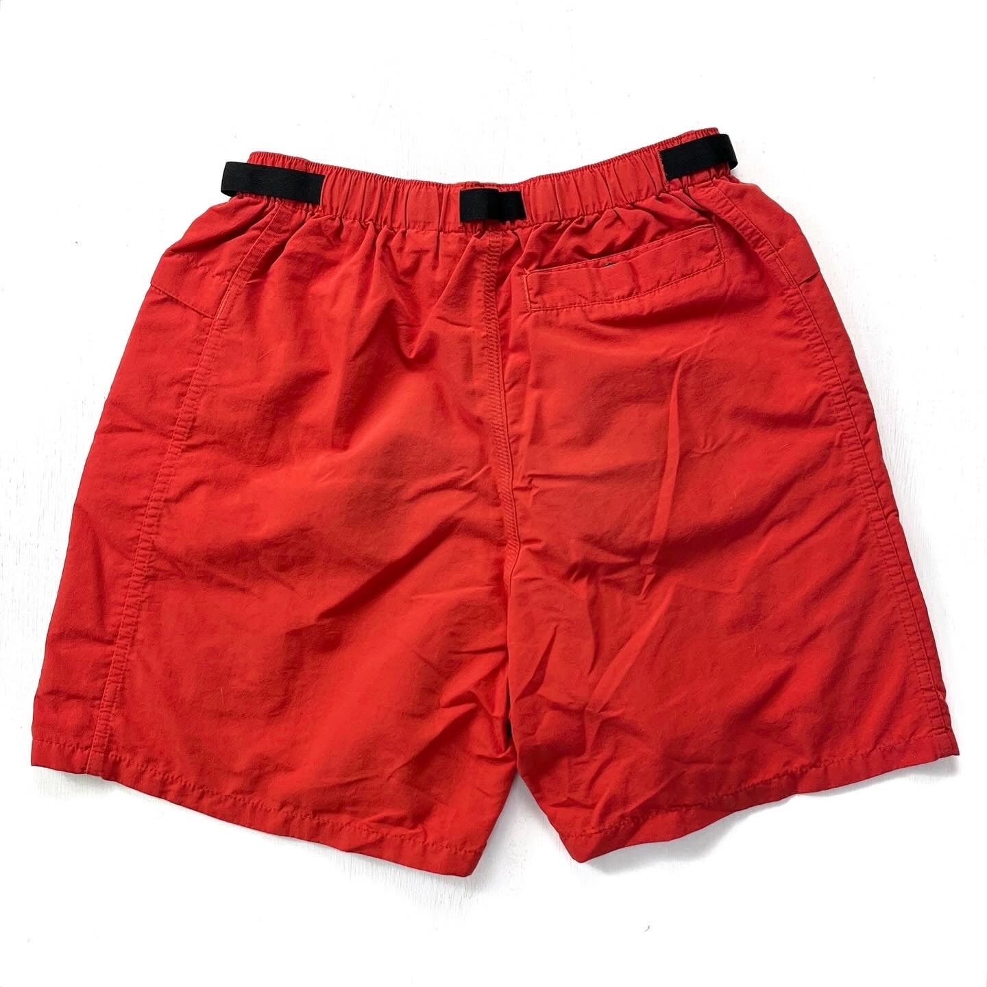 2001 Patagonia Mens 5” Belted Nylon River Shorts, Lobster (M)