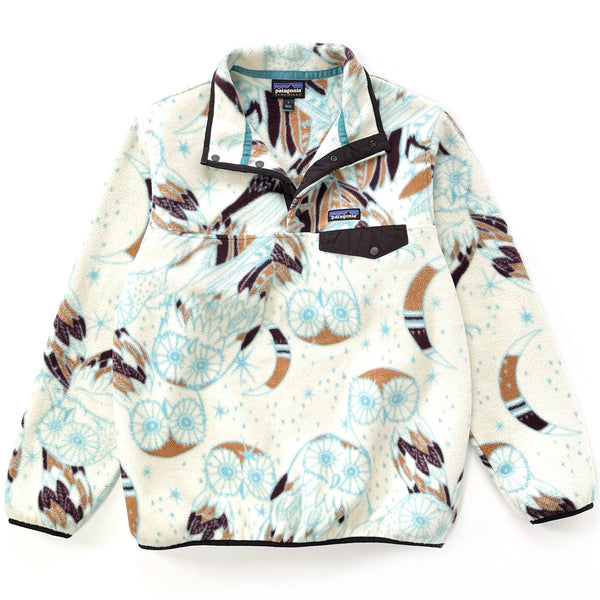 2016 Patagonia Womens Printed Synchilla Snap-T, Harvest Moon Owl (L)