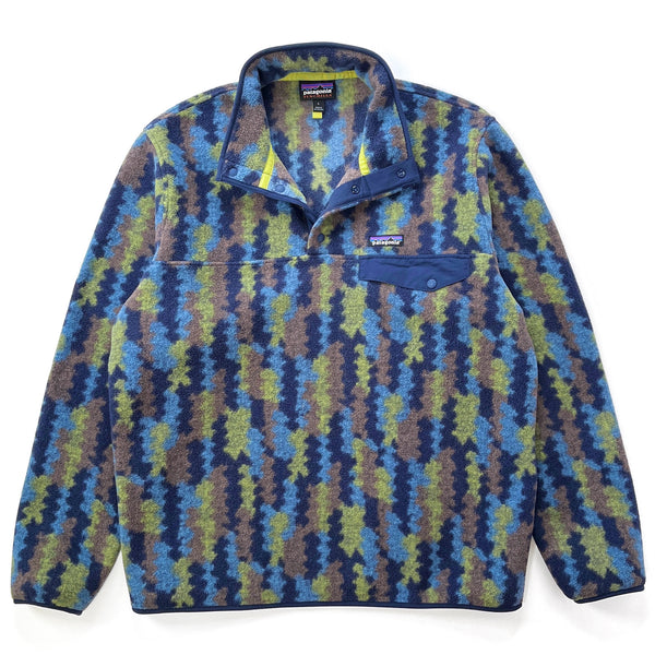 2022 Patagonia Printed Synchilla Snap-T Pullover, Climbing Trees Ikat: Navy (L)