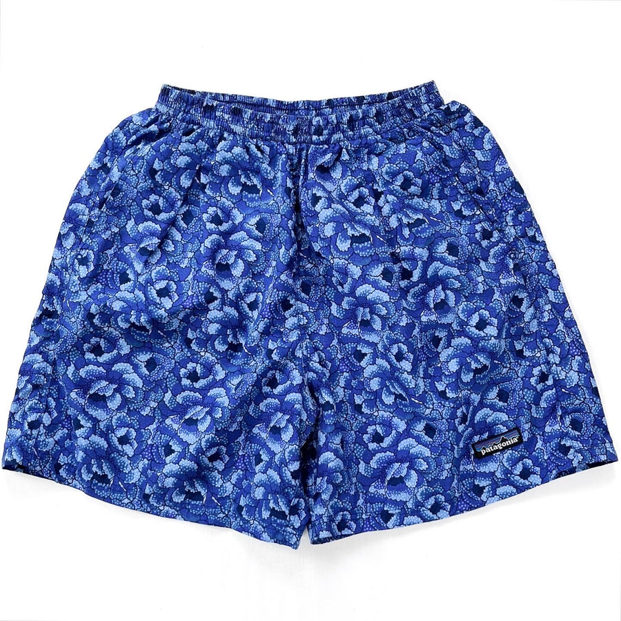 1999 Patagonia 5” Printed Nylon Baggies Shorts, Blue (XS)