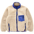 1989 Patagonia Classic Retro Pile Cardigan, Natural & French Red (M)