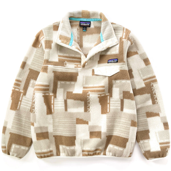 2016 Patagonia Womens Printed Synchilla Snap-T Pullover, Birch: White (S)