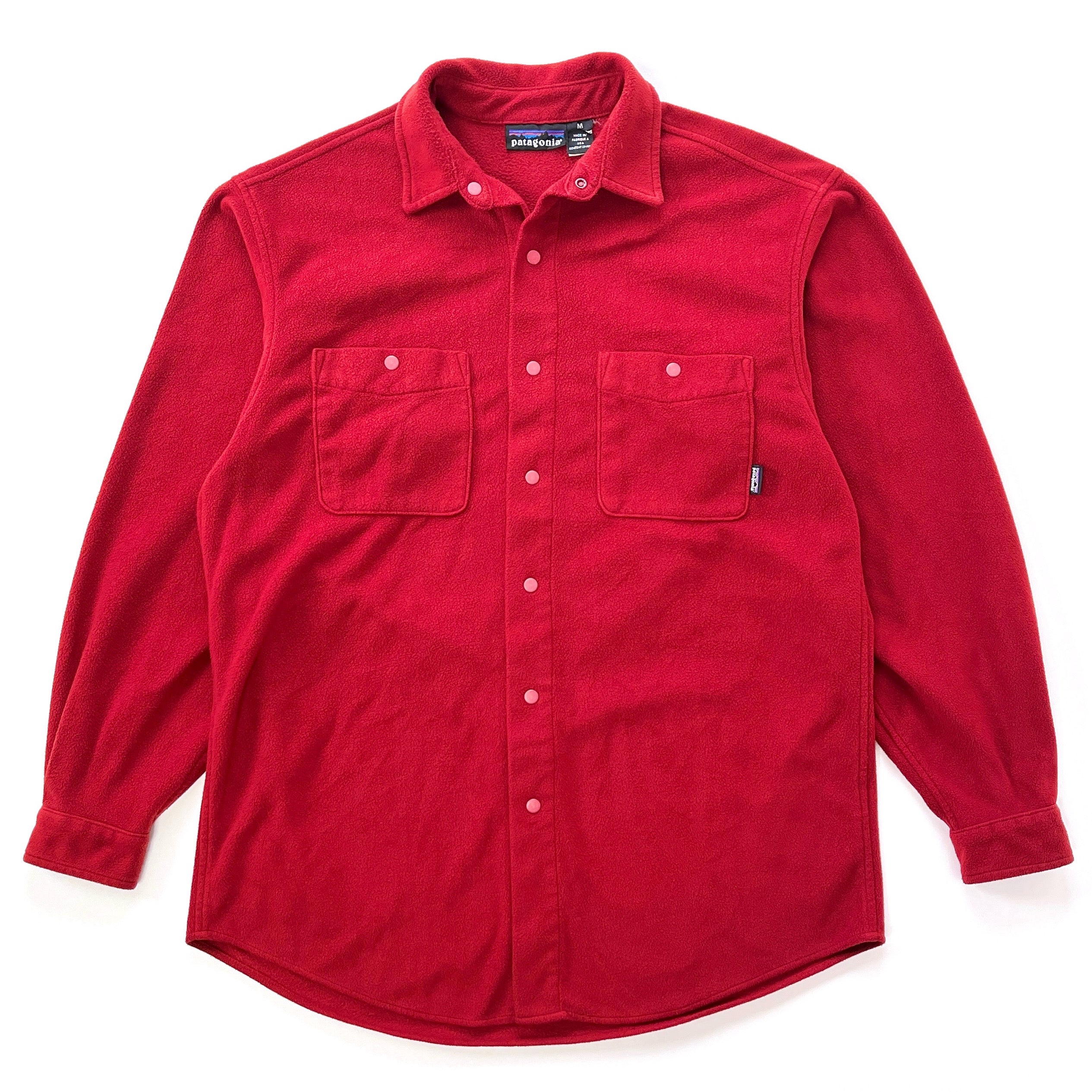 1992 Patagonia Made In The U.S.A. Lightweight Synchilla Shirt, Brick Red (M/L)