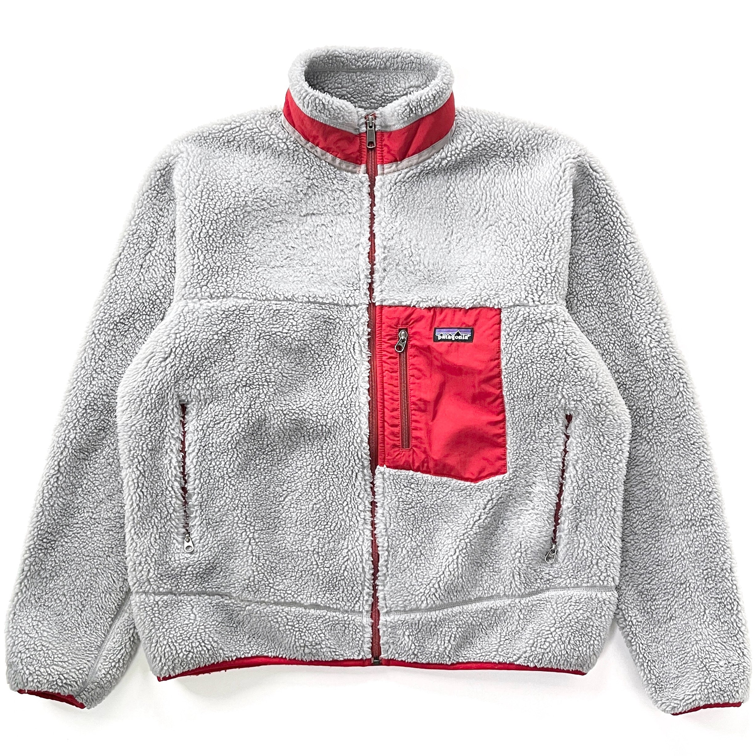 2009 Patagonia Classic Retro-X Fleece Jacket, Feather Grey & Red (L)