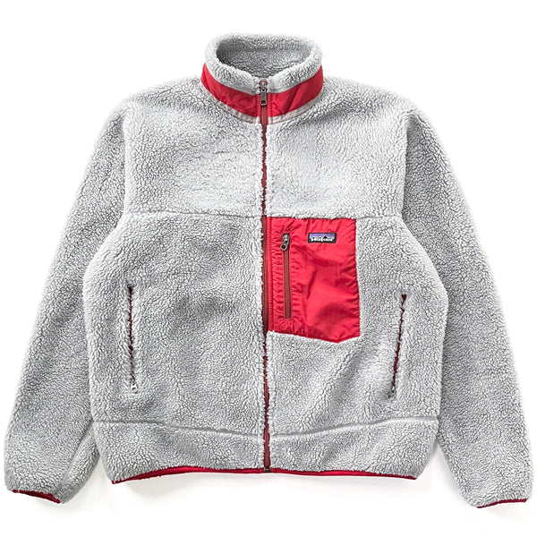 2009 Patagonia Classic Retro-X Fleece Jacket, Feather Grey & Red (L)