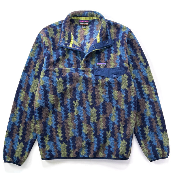 2022 Patagonia Printed Synchilla Snap-T Pullover, Climbing Trees Ikat: Navy (S)