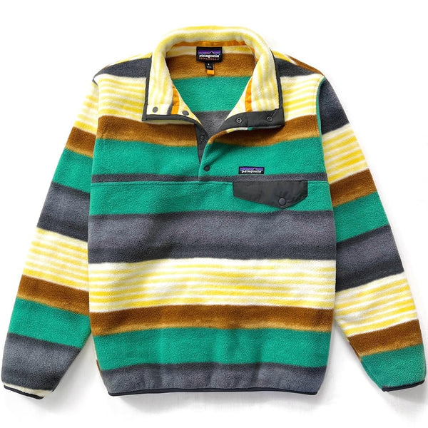 2016 Patagonia Printed Synchilla Snap-T, Painted Fitz Stripe: Forge Grey (S)