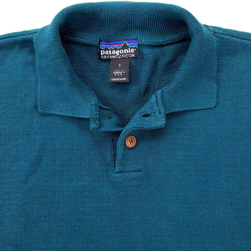 1995 Patagonia Organic Cotton Polo Sweater, Bluegrass (S/M)