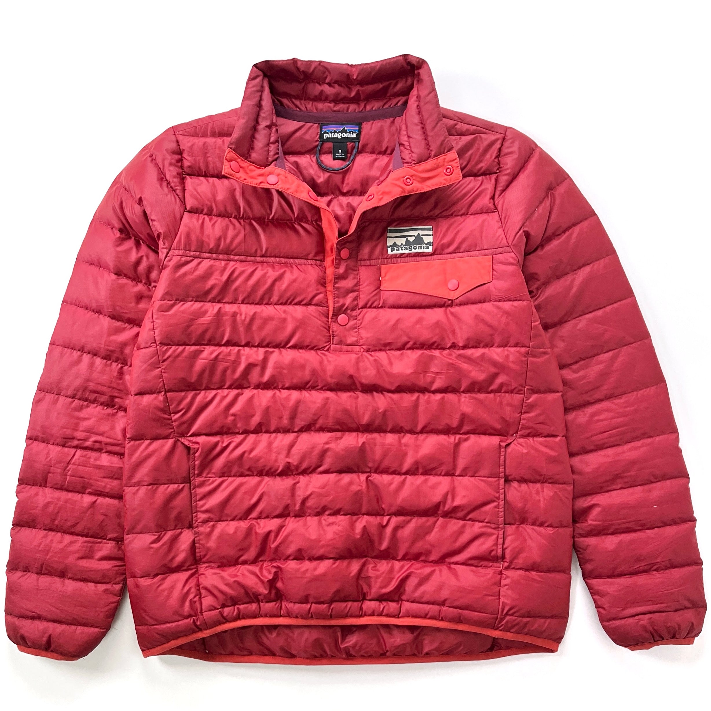 2015 Patagonia Womens Recycled Polyester Down Snap-T Pullover, Oxblood (M)