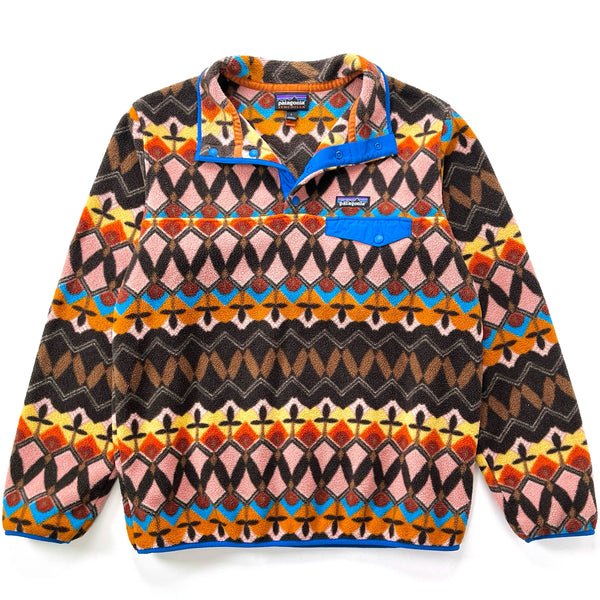 2021 Patagonia Womens Printed Synchilla Snap-T, Companion Big: Anthos Pink (L)