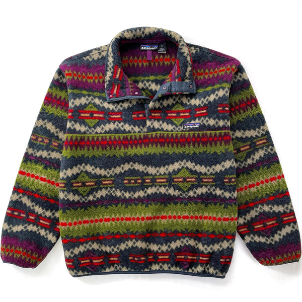 1994 Patagonia Printed Synchilla Snap-T, Sacajawea: Carbon (S)