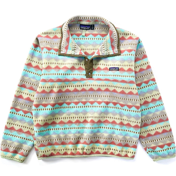 1991 Patagonia Made In The U.S.A. Printed Synchilla Snap-T Pullover, Diamonds (S)