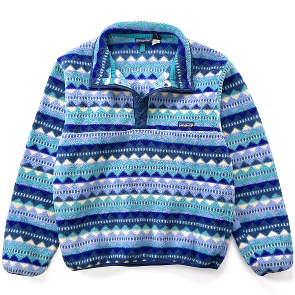 1991 Patagonia Made In The U.S.A. Printed Synchilla Snap-T Pullover, Diamonds (M)