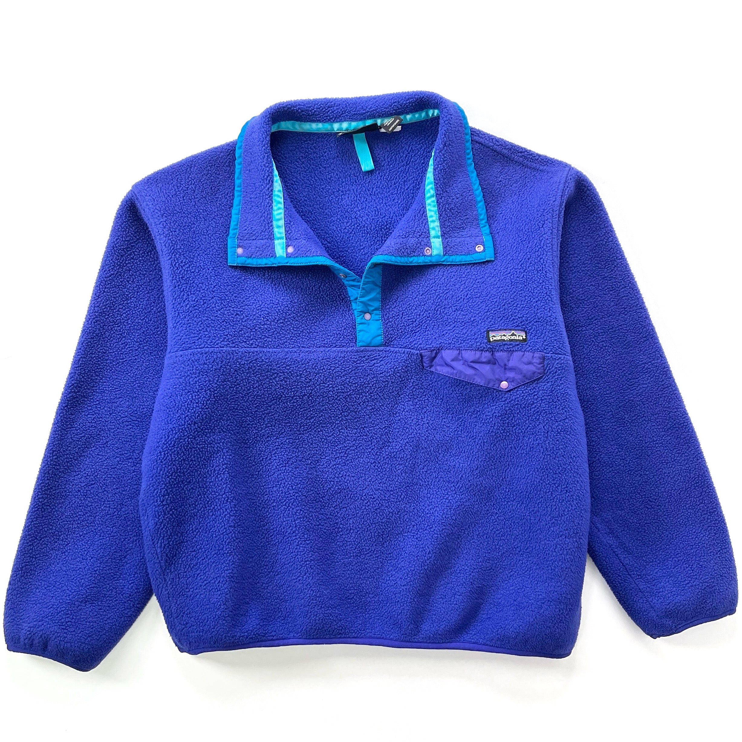 1992 Patagonia Synchilla Snap-T Fleece Pullover, Cobalt Blue (L)