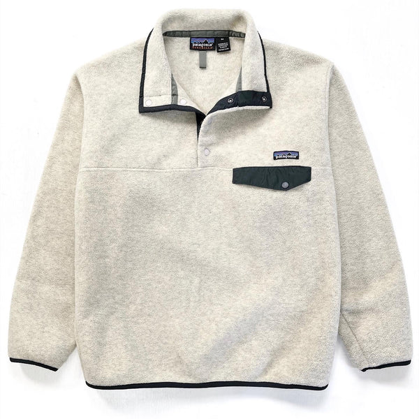 1998 Patagonia Synchilla Snap-T, Oatmeal Heather & Carbon (M)