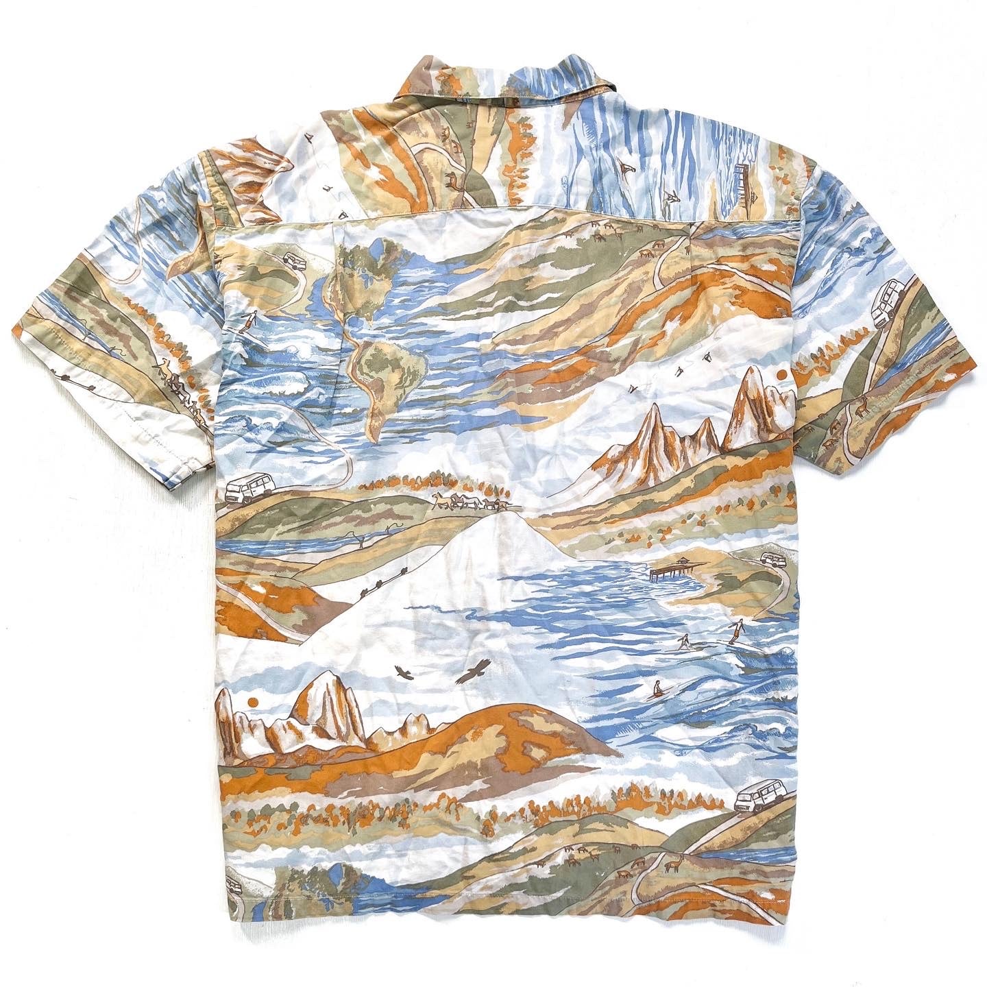 2009 Patagonia Mens Pataloha Print Shirt, Mountain of Storms (XL)
