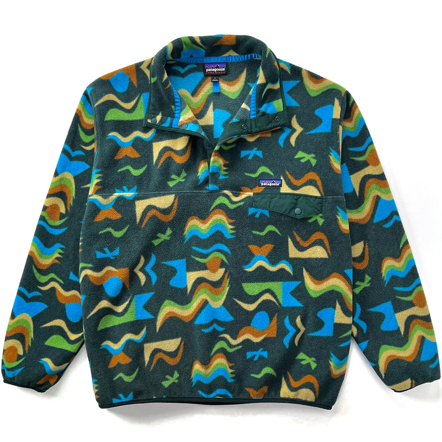 2021 Patagonia Printed Synchilla Snap-T, Arctic Collage: Northern Green (L)