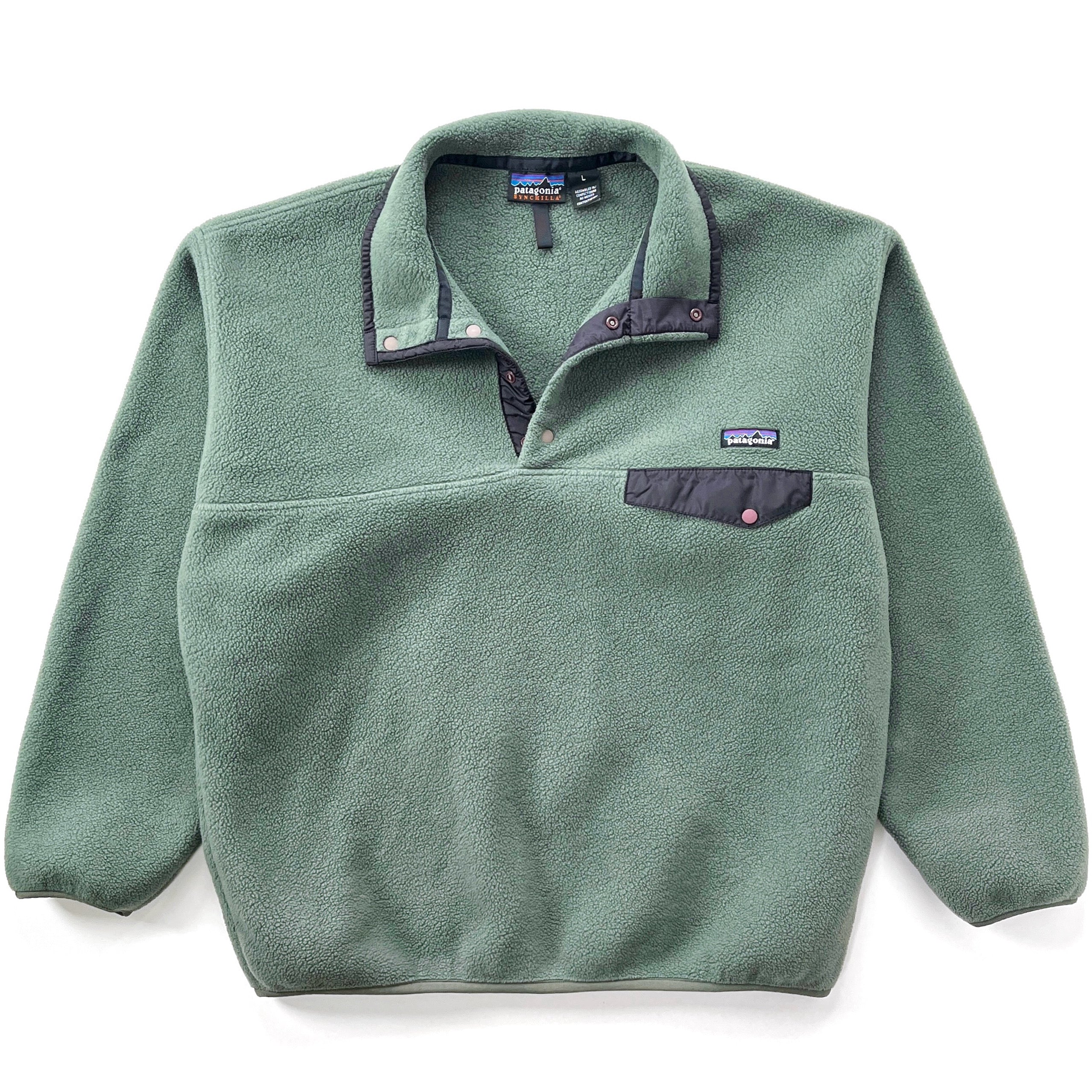 2002 Patagonia Synchilla Snap-T Pullover, Eucalyptus & Condor (L)