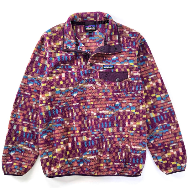 2023 Patagonia Womens Printed Synchilla Snap-T, Fitz Roy Patchwork: Plum (M)