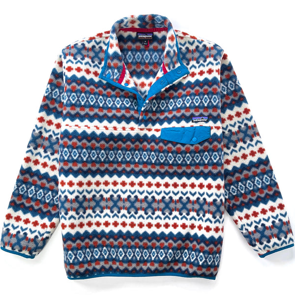 2015 Patagonia Printed Synchilla Snap-T Pullover, Cliff: Underwater Blue (M)