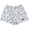 1990 Patagonia 4” Printed Cotton Baggies Shorts, White & Blue (M)