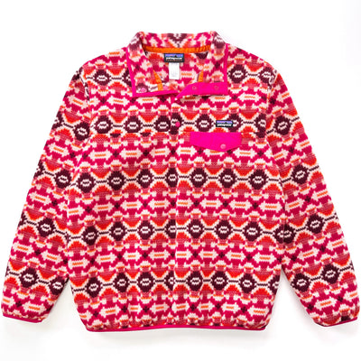 2013 Patagonia Womens Printed Synchilla Snap-T, Aberdeen: Jeweled Berry (M)
