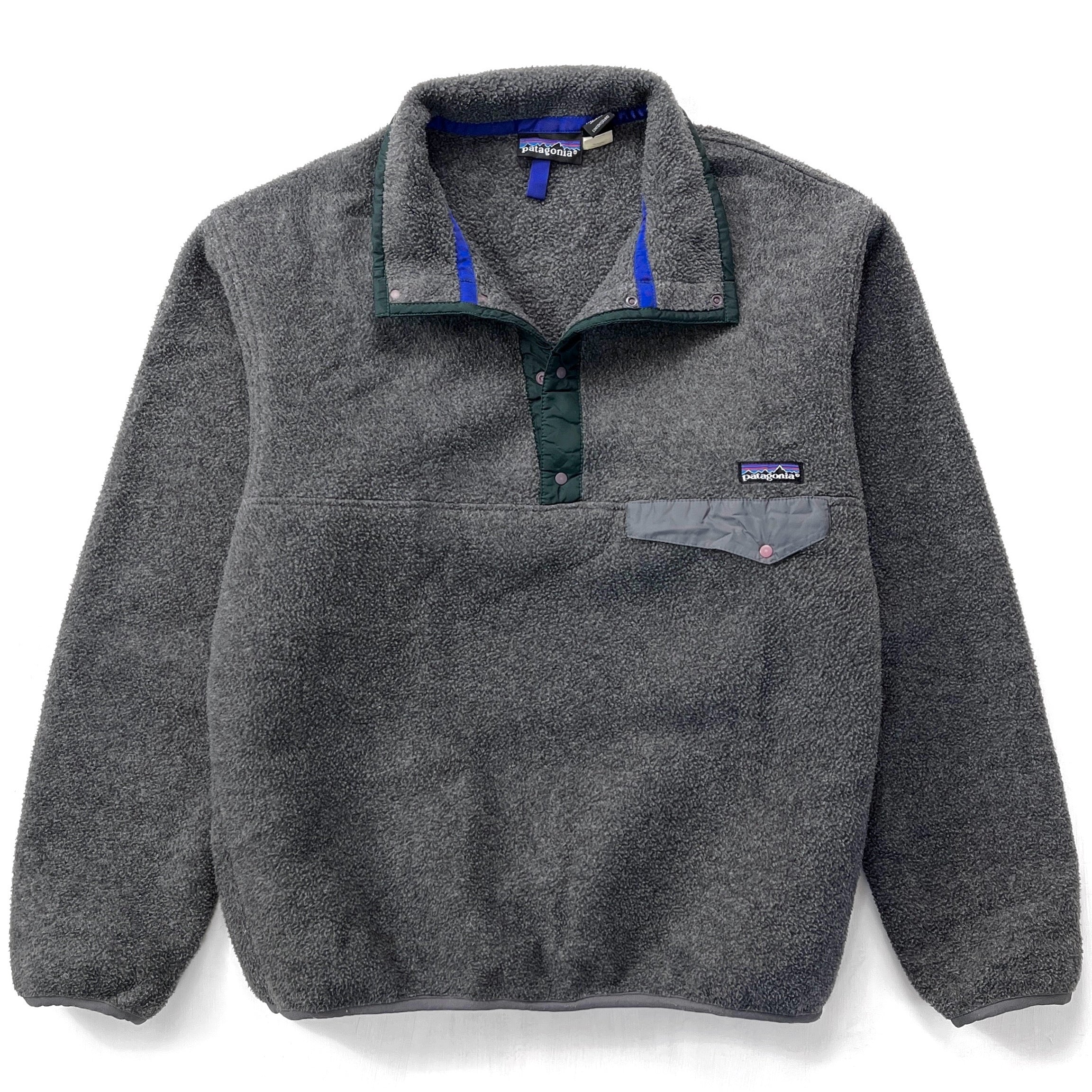 1992 Patagonia Synchilla Snap-T Pullover, Charcoal & Hunter (M)