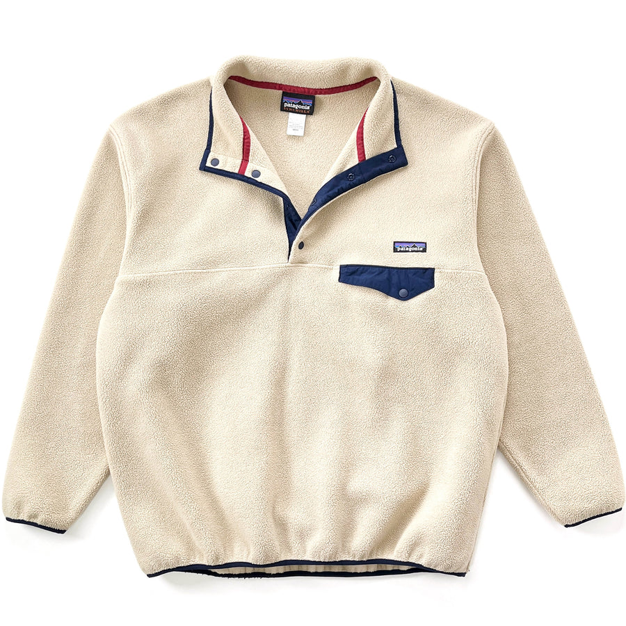 2014 Patagonia Synchilla Snap-T Fleece Pullover, Light Tan & Navy (L/XL)