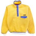 1989 Patagonia Synchilla Snap-T, Bright Yellow & Purple (S)